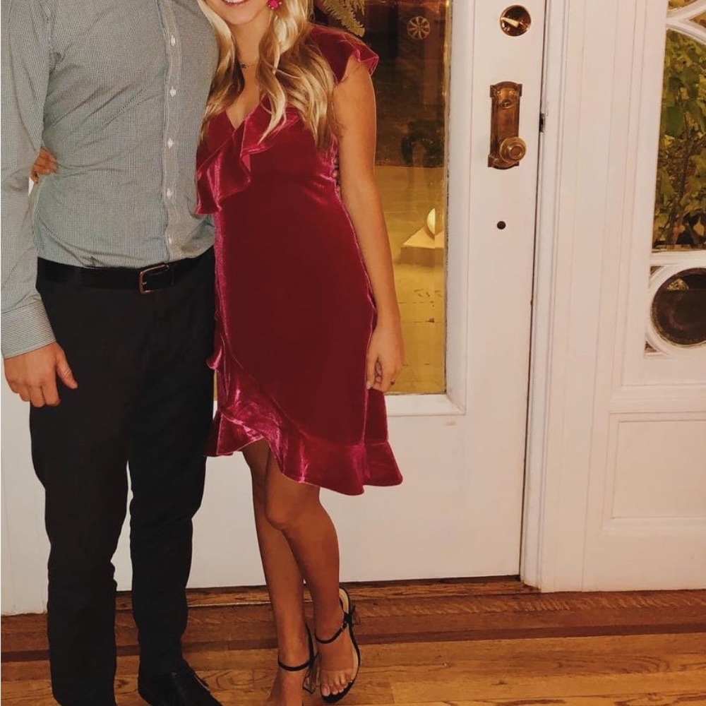 Red velvety dress